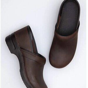 DANKSO Brown Oiled Leather Clogs (worn twice)